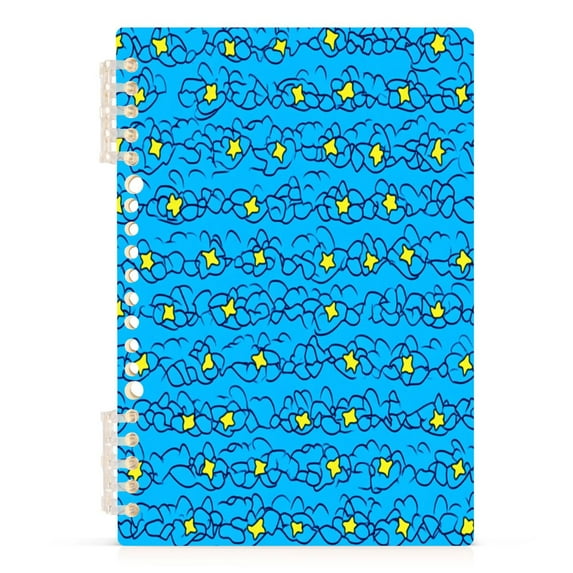 Starry Sky Pattern A5 8.3x5.7in PP Notebook, Adjustable Rings, 60 Sheets, Diary or Journey Note