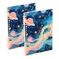 thumbnail image 1 of Starry Sky Planets Ring Binder Notebook Journey Note Diary College Ruled Spiral Notebook Study Loose Leaf Paper A5 60 Pages, 1 of 8