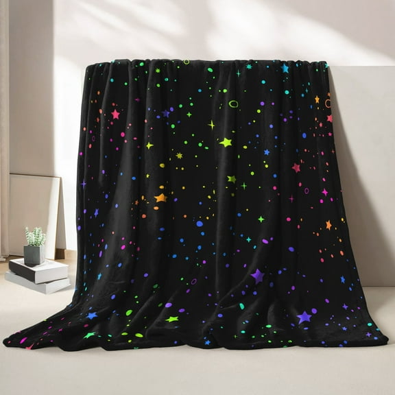 Starry Sky Print Blanket Fantasy Comfortable Soft Bedding Set Fashion Sofa Lunch Blanket Winter Warm Blanket Living Room Bedroom Decoration Camping Birthday Gift Digital Machine Washable