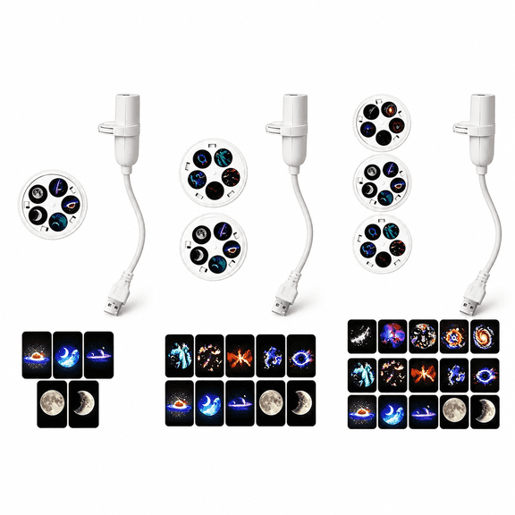 Starry Sky Projector Night Light, 5 Films Version, USB Galaxy Lamp with 360° Flexible Neck, Moon Planet Nebula Projection Light for Bedroom Kids Room Relaxing Decor