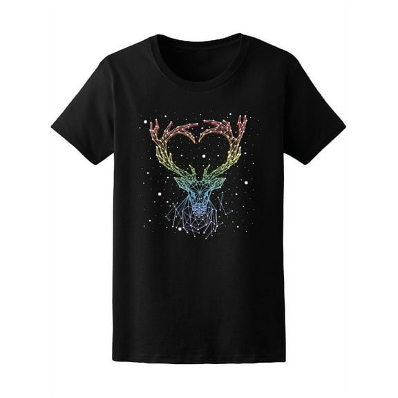Starry Sky Rainbow Constellation Deer T-Shirt Women -Image by Shutterstock, Female x-Large