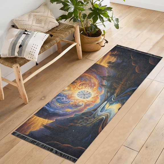 Starry Sky Runner Rug Machine Washable Area Rugs Carpet Non Slip Entryway Mat for Bedroom Entryway Front Door