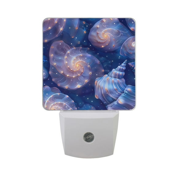 Starry Sky Shells Night Light 2 Pack LED Nightlight Plug into Wall Dusk to Dawn Sensor Soft White