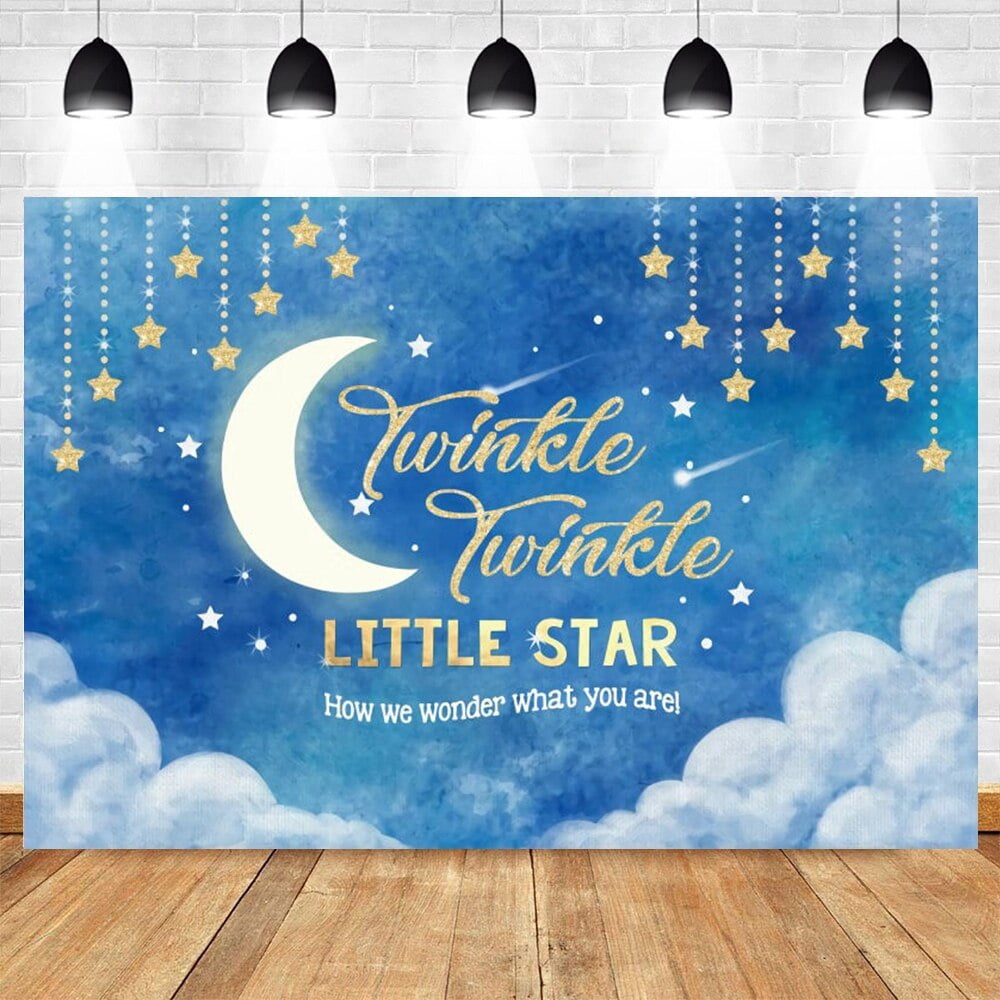 Starry Sky Star Moon Cloud Newborn Baby Shower Gender Reveal Backdrop