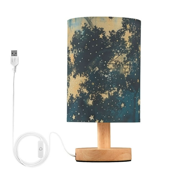 Starry Sky Stars Night Forest Table Lamp with USB Port LED Warm Light Lamp Night Light Home Decor