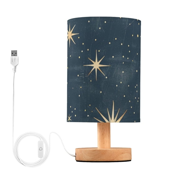Starry Sky Stars and Moon Table Lamp with USB Port LED Warm Light Lamp Night Light Home Decor