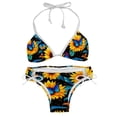 thumbnail image 1 of Starry Sky Sunflower Butterfly Detachable Sponge Adjustable Strap Bikini Set Two-Pack - Versatile Swim Suit for All Scenes, 1 of 6