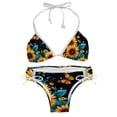 thumbnail image 1 of Starry Sky Sunflower Butterfly Detachable Sponge Adjustable Strap Bikini Set - Two-Pack for Beach and Pool Swimwear, 1 of 6