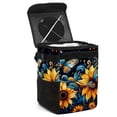 thumbnail image 1 of Starry Sky Sunflower Butterfly Mini Trash Can for Car: Foldable with Lid, Leak-Proof and Hanging Storage Bag, 1 of 1