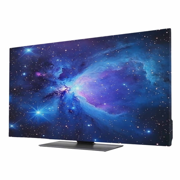 Starry Sky TV Cover for 24 Inch Screen, Stretch Fabric Dustproof TV Display Protector, Modern Minimalism Night Star Scenery Art Elastic Slipcover Monitor Cover for Indoor Desktop Computer 20.9"x11.8"