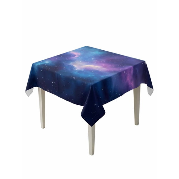 Starry Sky Table Cloth 54x54 Inch Square, Color Night Sky Nature Scenery Modernism Waterproof Tablecloth Washable Table Cover for Party Picnic Dinner Decor