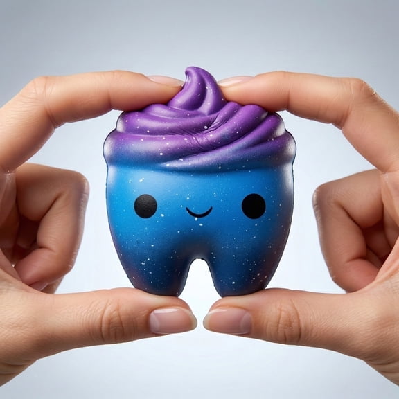 Starry Sky Tooth Squishy Fidget Toys for Adults Soft PU Sensory Gadget Realistic Simulation Teeth Office Desk Accessory Slow Rising Pressure Relief Tool 1 Pack