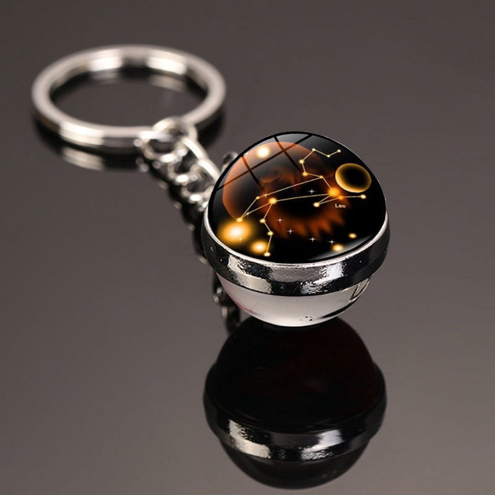 Starry Sky Twelve Constellation Keychain Time Gemstone Double Sided ...