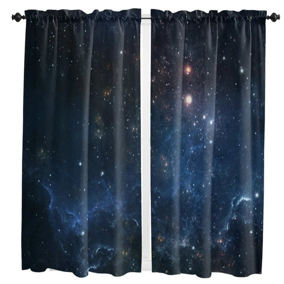 Starry Sky Universe Stars Curtain For Living Room Kids Bedroom Kitchen Window Curtains Home Interior Drapes