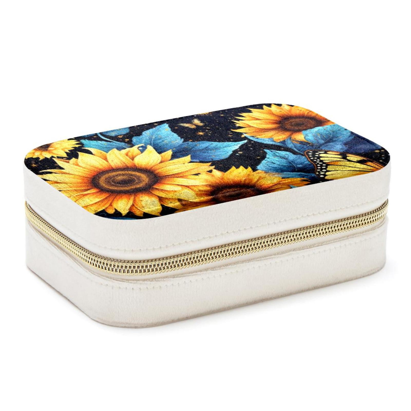 Starry Sky Velvet Portable Decorative Box with Removable Compartment ...
