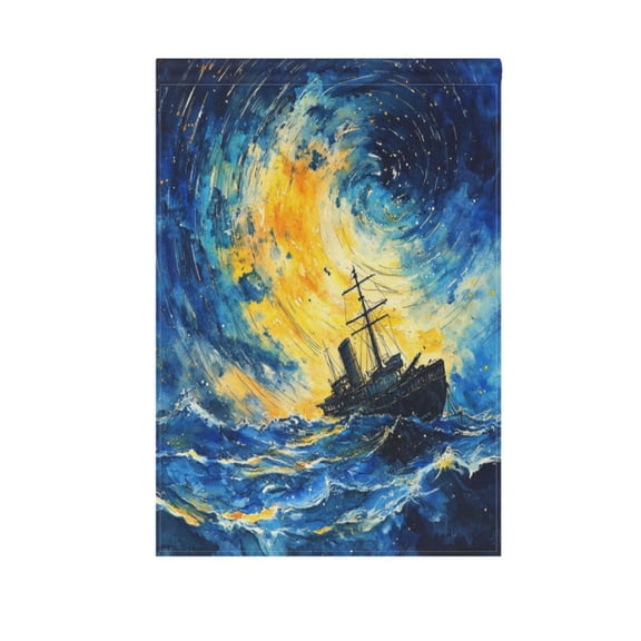 Starry Sky Watercolor Painting Garden Flag Double Sided Outdoor Banners Yard Flags for Garden Home Holiday Decorations