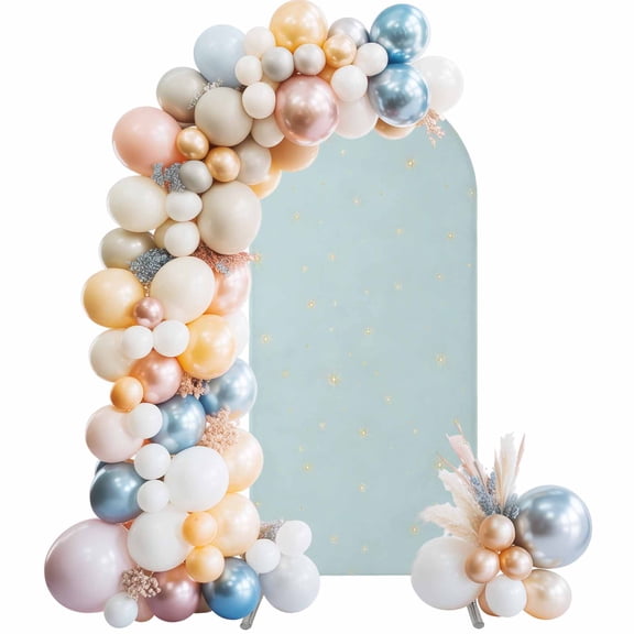 Starry Sky Wedding Arch Cover 5FT Modern Tiny Stars Light Blue Background Arch Backdrop Cover&nbsp; Round Top Chiara Backdrop Stand Covers for Party&nbsp; Birthday&nbsp; Ceremony Decor