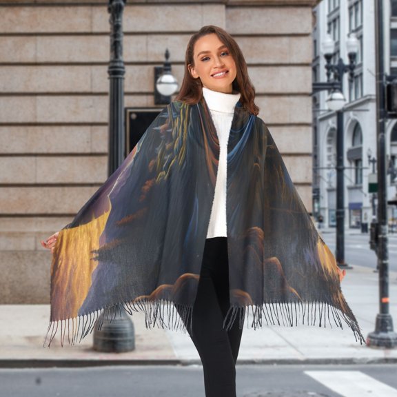 Starry Sky Winter Scarf for Women Fashion Warm Long Soft Blanket Scarves Gifts