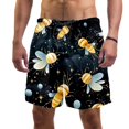 Starry Sky and Bee Swim Trunks for Men Quick Dry Swimming Shorts