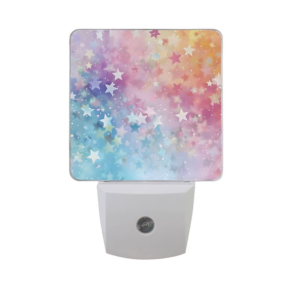 Starry Sky and Star Night Light 2 Pack LED Nightlight Plug into Wall Dusk to Dawn Sensor Soft White