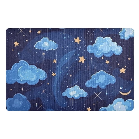 Starry Sky with Clouds Floor Door Mat Outdoor Indoor for Home Entrance Welcome Mats 32"x20"