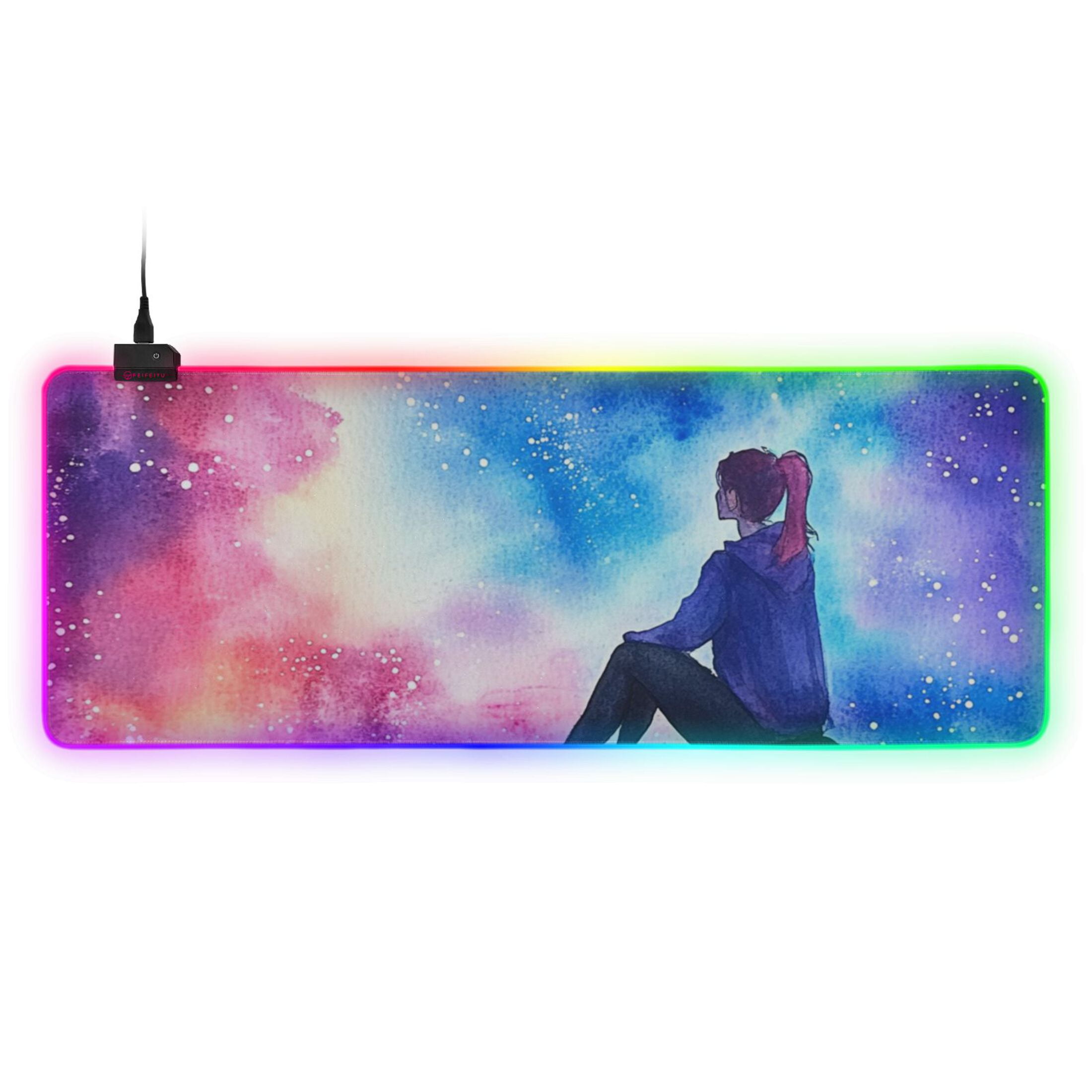 Kawaii Gamepad Sky Night Bear Mouse Pad