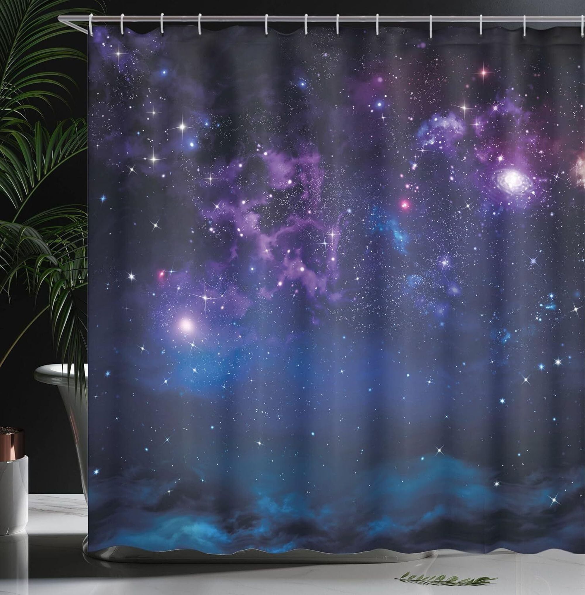 Starry Soak Cosmic Shower Curtain Ensemble for an OutofThisWorld