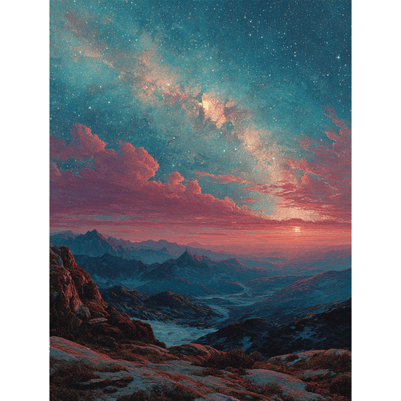 Starry Space Canvas Print, Cosmic Star Scene, Ready to Hang Modern Home Wall Decor