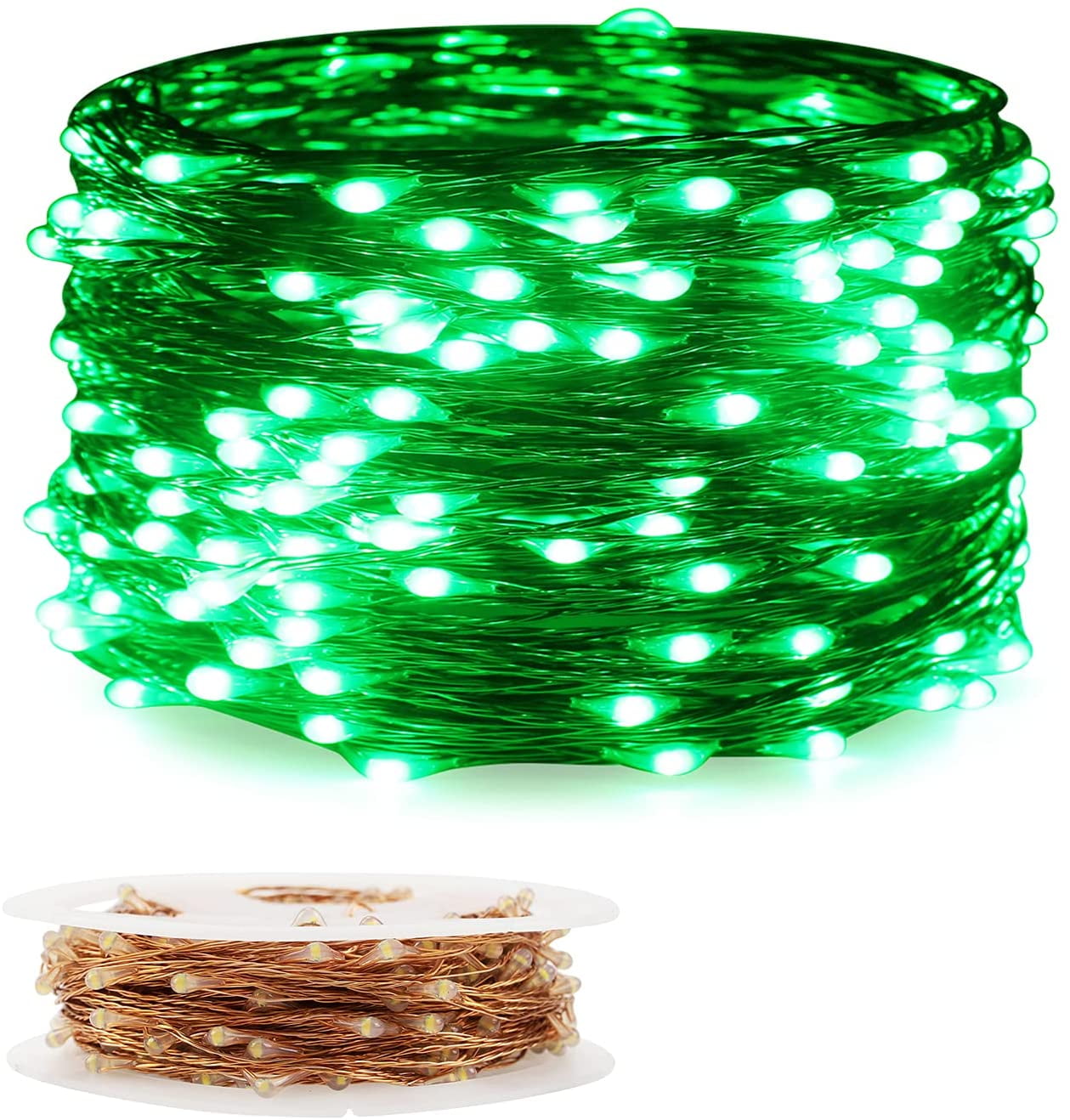 Starry String Lights, 33Ft Green Waterproof Copper Wire Fairy Lights