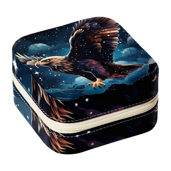Starry Travel Portable Square Decorative Box with Necklace Holder and Jewelry Organizer - Ideal for Rings, Earrings, Necklaces, Bracelets - Suitable for Girls and Women