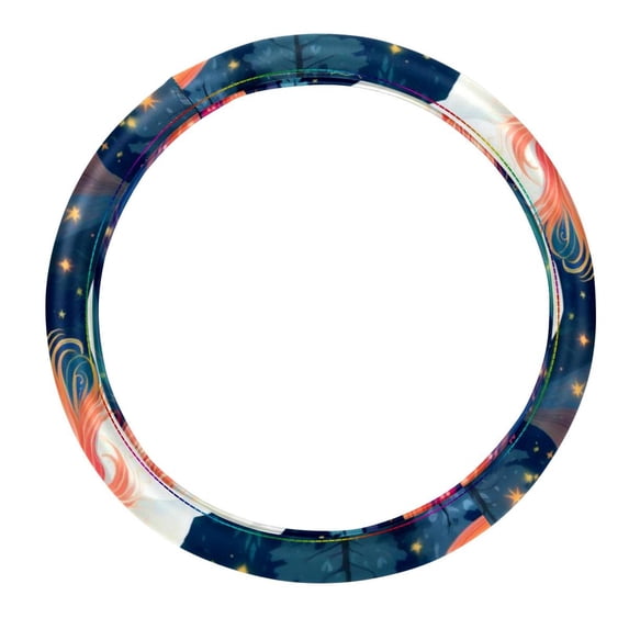 Starry Unicorn 14.5 Inch Printing PVC Leather Car Wheel Cover Auto Accessories Steering Wheel Cover