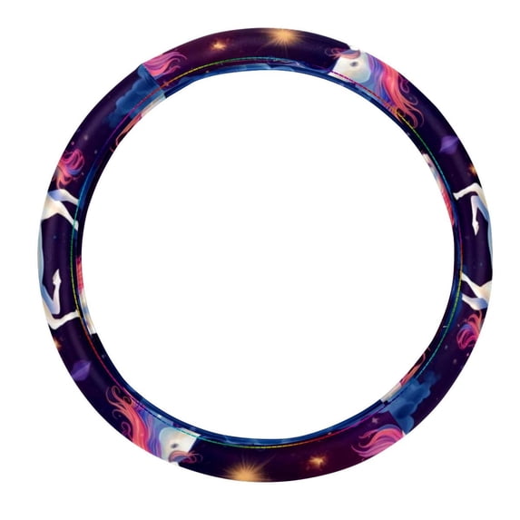 Starry Unicorn 14.5 Inch Printing PVC Leather Car Wheel Covers Steering Wheel Covers Auto Accessories