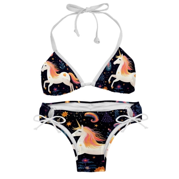 Starry Unicorn Adjustable Strap Detachable Sponge Bikini Set - Two-Pack, for Beach and Pool Parties