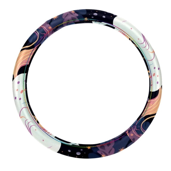 Starry Unicorn Car Wheel Covers Steering Wheel Cover 14.5 Inch Printing PVC Leather Auto Accessories