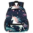 thumbnail image 1 of Starry Unicorn Cute Book Bag with Adjustable Shoulder Strap, Large Capacity, Printed Design - Cute Accessories Backpack, 1 of 6