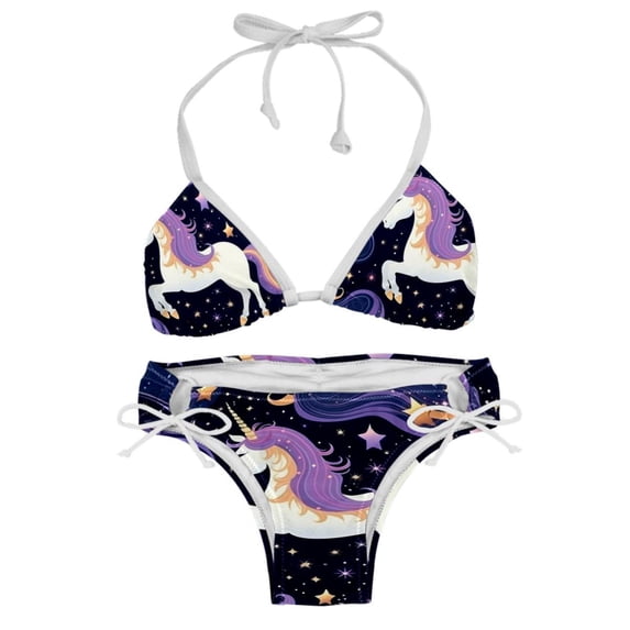Starry Unicorn Detachable Sponge Adjustable Strap Bikini Set 2-Pack for Various Scenes