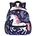thumbnail image 1 of Starry Unicorn Diaper Backpack with Adjustable Shoulder Strap, Large Capacity, Printed Design, Lightweight | Book Bags, Airport Backpack, School Backpack, 1 of 6