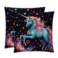 thumbnail image 1 of Starry Unicorn Elegant Velvet Bed Pillow Set - Decorative Pillows with Unique Patterns, Chair Pillow Covers - 16x16, 18x18, 20x20 inches for Any Occasion - Set of 2 Items, 1 of 6