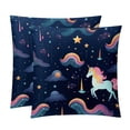 thumbnail image 1 of Starry Unicorn Elegant Velvet Decorative Pillows with Unique Patterns for Bed, Home Decor - Set of 2 Pillow Inserts - Available in 16x16, 18x18, 20x20 Inches for Various Occasions, 1 of 6