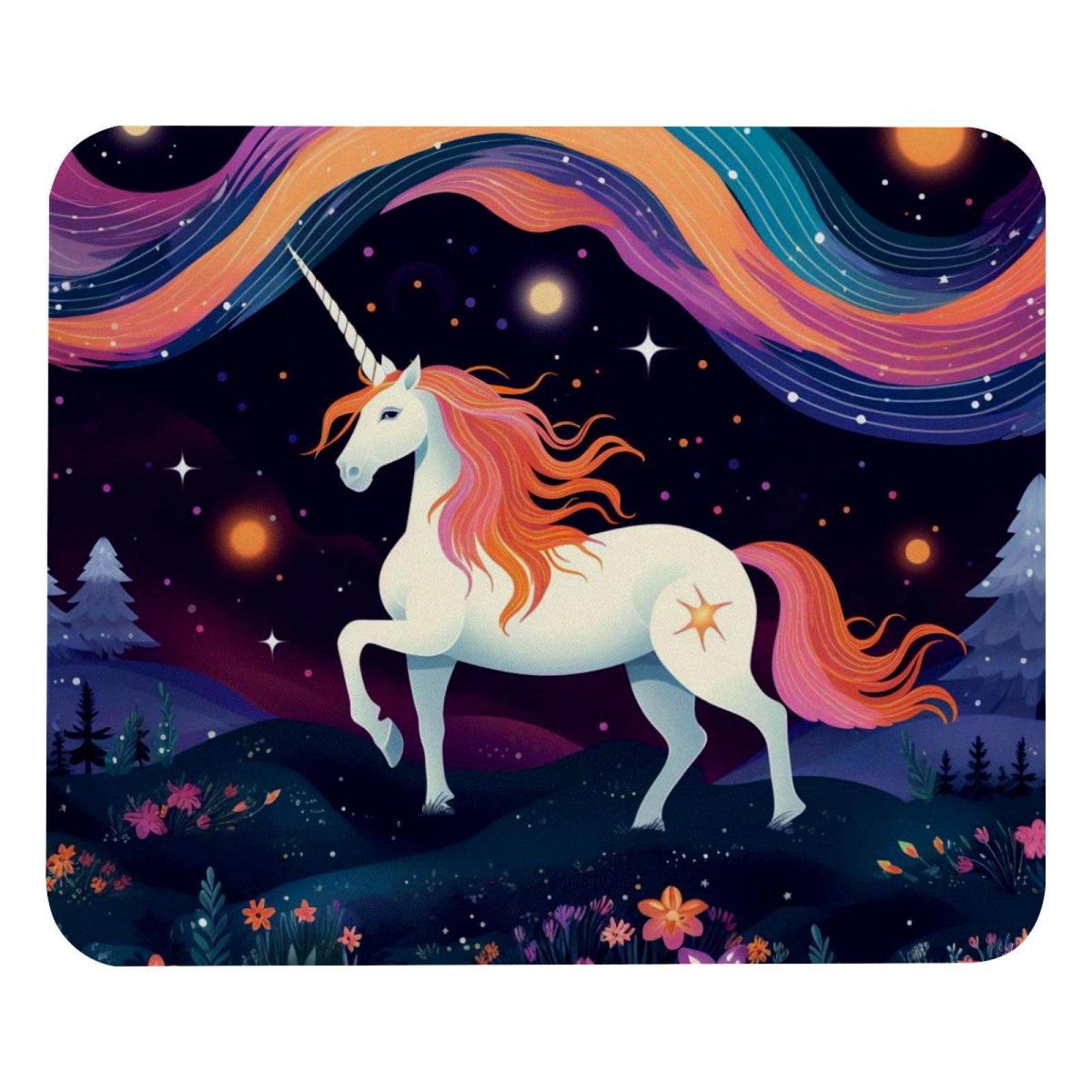 Starry Unicorn Mouse Pad, Rubber Base Computer Mouse Pads for Wireless ...