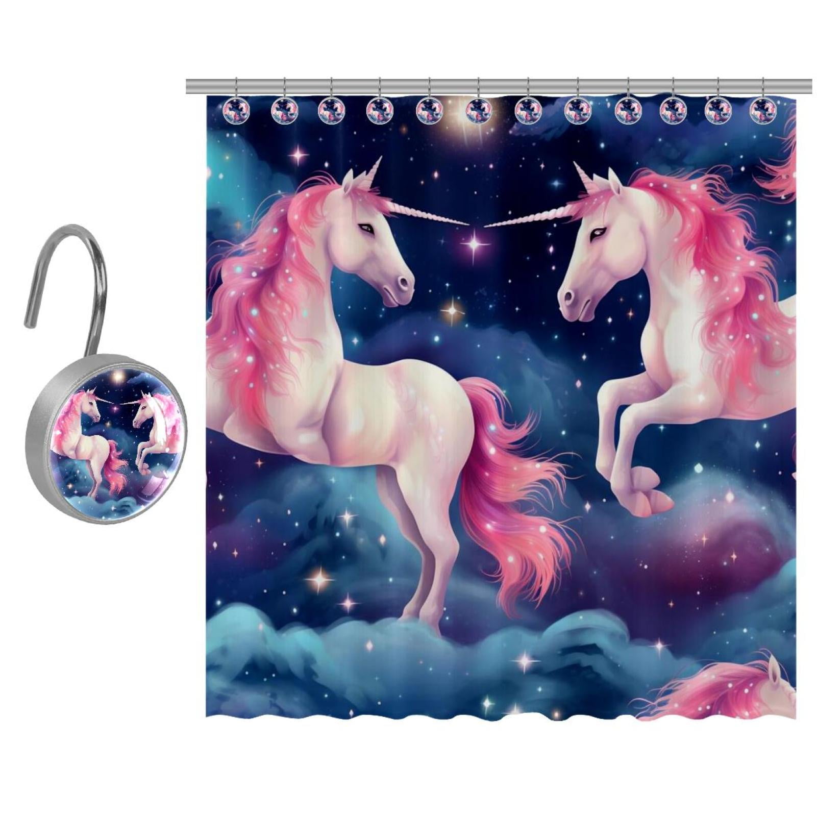 Starry Unicorn Shower Curtain Set for Bathroom - Walmart.com