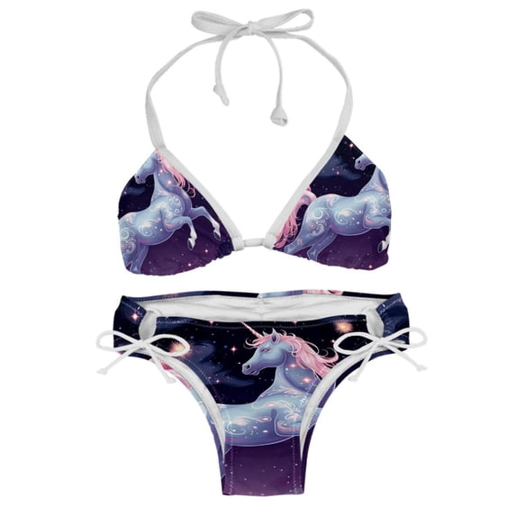 Starry Unicorn Swim Suit Women Bikini Set, Detachable Sponge, Adjustable Strap, Two-Pack - Beach, Pool, Vacation