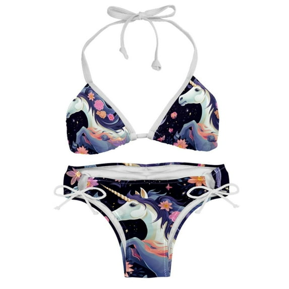 Starry Unicorn Swim Wear Detachable Sponge Adjustable Strap Bikini Set Two-Pack for Multiple Scenes