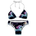 thumbnail image 1 of Starry Unicorn Swimsuit Women Bikinis: Detachable Sponge Adjustable Strap Bikini Set Two-Pack Beach Pool Vacation., 1 of 6