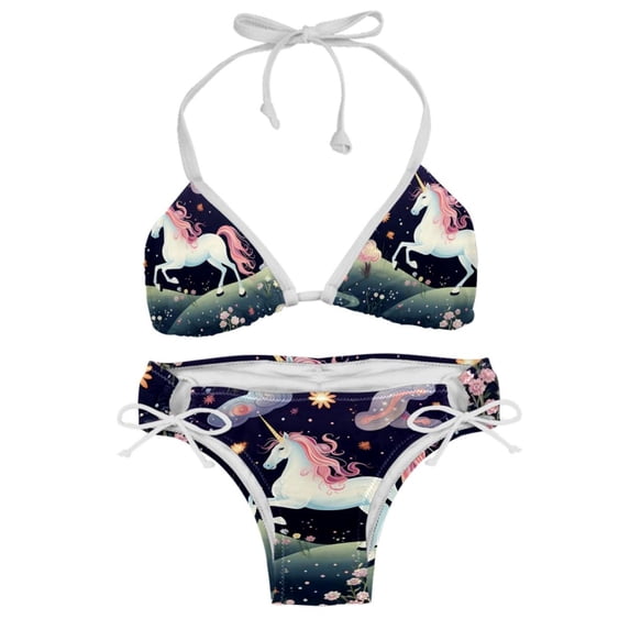 Starry Unicorn Women's Bikini Set with Detachable Sponge and Adjustable Strap - Two-Pack | Ideal for Swimming and Beach Scenes