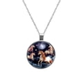 thumbnail image 1 of Starry Unicorn Women's Glass Design Circular Pendant Necklace - Sparkle and Shine with this Elegant Necklace, 1 of 5