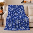 thumbnail image 1 of Starry Winter Snowflake Pattern, Festive Holiday Scene, Warm Flannel Blanket for Living Room and Reading Nook with Detailed Artwork, Art Lovers Friendship Gift, Festive Home Decor, 1 of 9