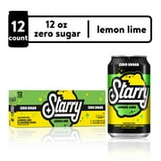 Starry Zero Sugar Lemon Lime Soda Pop, 12 fl oz, 12 Pack Cans