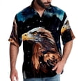 thumbnail image 1 of Starry bird Men's Short Sleeve Beach Shirts Poplin Spread Collar Tops Casual Printed Button Down Summer Unisex, 1 of 6