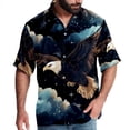 thumbnail image 1 of Starry bird Men's Short Sleeve Hawaiian Shirt, Casual Printed Button Down Beach Tops, Summer Poplin Spread Collar Unisex Button Down Shirts, 1 of 6